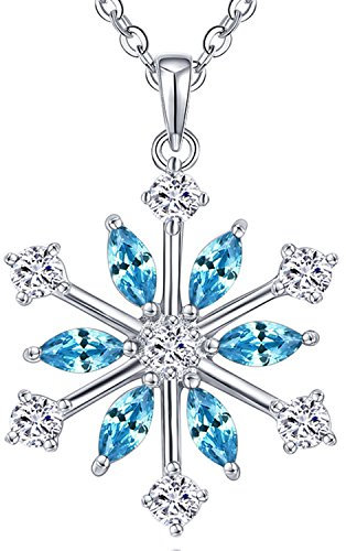 JO WISDOM halskette schneeflocken silber 925 damen zirconia swarovski Kristall anhänger kette,Schmuck für Frauen