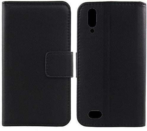 Gukas Design Echt Leder Tasche Für Cat S61 5.2 Hülle Lederhülle Handyhülle Handy Flip Brieftasche mit Kartenfächer Schutz Protektiv Genuine Premium Case Cover Etui Skin (Schwarz)