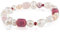 TOUS Pulsera de Perlas, Granate, Rodonita y Cuarzo para Mujer con Motivo de Oso en Plata de Primera Ley, 17,5 cm de Largo, Elegante y Clásica, Colección Pearl