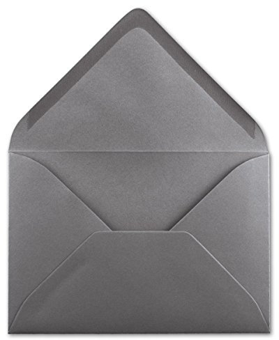 25 DIN B6 Briefumschläge Graphit-Grau - 12,5 x 17,5 cm - 80 g/m² Nassklebung Post-Umschläge ohne Fenster für Einladungen - Serie Colours-4-you