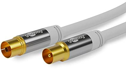 Cable de antena para TV, 10,0 m, Blanco