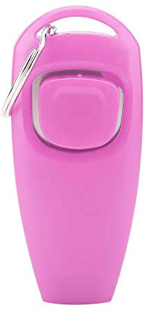 Pssopp Pet Training Whistle Haustier Welpe Clicker Whistle Hundetraining Gehorsam Katze Trainer Hilfe Click Dog Verhaltenstraining Tool mit Schlüsselring(Pink)