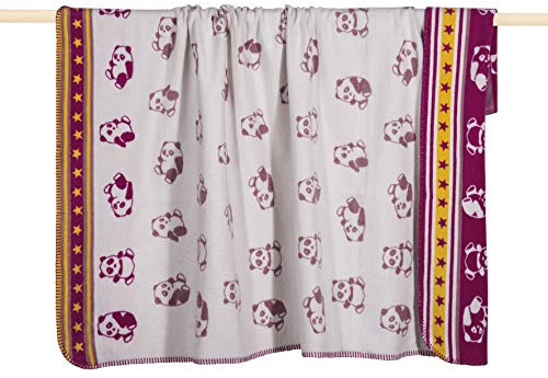 PAD - Panda - Decke - Materialmix - Pink - 75 x 100cm