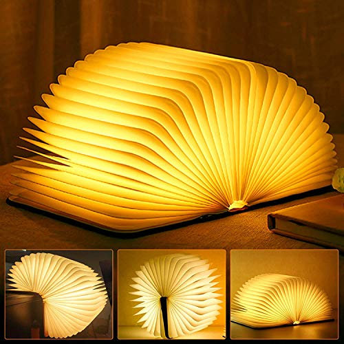 Molbory LED Buch Licht - Faltbare Buchlampe, USB Aufladbare Warmweiß Schreibtischlampe, Nachtlicht, Nachttischlampe für Kinder, Freundin - Geschenk, Home Decor