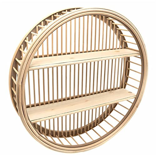 Sila Rundes Rattanregal Bali 46 cm, 1 Etage, Rustikal, Etagere, Wohnzimmer