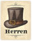 Vintage Herren WC Schild mit Zylinder in beige