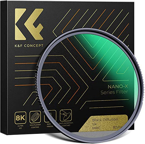 K&F Concept Nano-X Black-Mist 1/4 Filter 58mm Black Promist 1/4 Filter aus Optisches Glas mit 28-facher Nano-Beschichtung, Black Diffusion Filter 1/4 für Videoaufnahmen/Portraitfotografie