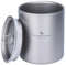 iBasingo 350ml Titanium Cup Double Walled Travel Mug for Coffee & Tea, Ultralight Camping Drinkware with Lid, Durable & Portable for Hiking, Office, Outdoor, Backpacking (12oz) Ti3022D