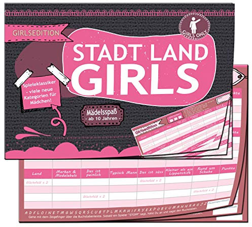 Stadt Land Girls Fluss Mädchen Geschenk coole Teenager 11 12 13 14 15 16 Jahre Geschenke Spiel Quiz Mädels Geschenkideen