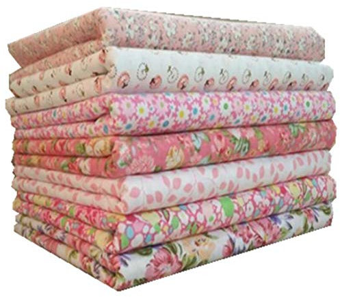 7 Pièces Patchwork Floral Tissu de Couture Matelassage, DIY Tissus Coton Couture Quilting Fabric Patchwork Vêtements Sewing Artisanat (Rose, 50 * 50cm)