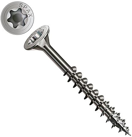 3X30 Vis à bois, entraînement Torx, tête plate fraisée T-Star Plus, dentelée rectifiée, vis autotaraudeuse à 4 pointes en acier inoxydable A2 antirouille Spax pour terrasse 200 pcs