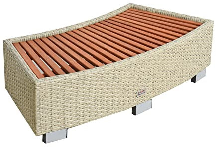 ESTEXO Trittstufe Polyrattan Whirlpooltreppe Spa-Einstiegsstufe Stufe Blumenhocker Tritt Stufe Balkon Hocker (Beige)
