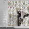 SDOTPMT 180x180cm Lustiger Bauernhof Kuh Dusche Vorhang Grüne Blätter Blumenkraut Botanische Pflanzen Badevorhang Nettes rustikales Vieh Stochernder Kopf Bauernhaus Badezimmer Vorhang mit Haken
