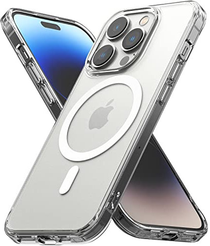 Ringke Fusion Magnetic Compatibile con Cover iPhone 14 Pro (6.1''), MagSafe Custodia Anti-Impronta Antigraffio Opaca Retro Rigida con Antiurto Paraurti - Matte Clear