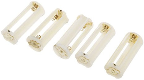 camister camister(R) 5Pcs Rond 3x 1.5V AAA Support de batterie Boitier Boite Contenance Blanc