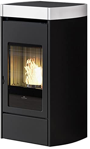 Edilkamin 813030_3 Lena Pelletofen Stahl Schwarz/Keramik Weiß 2022 / A+