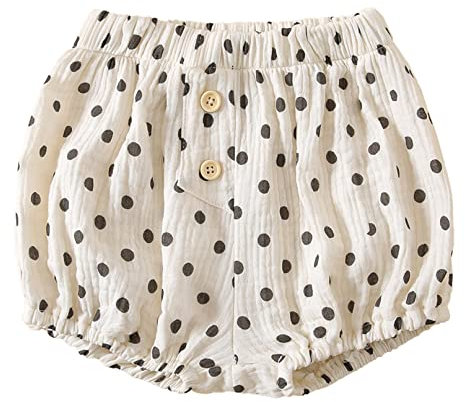 YiZYiF Baby Mädchen Jungen Bloomers Shorts Kurze Hose Mit Rüschen Kleinkind Baby Kurze Pumphose Windel Decken Kaffee-Punkt 86-92/18-24 Monate