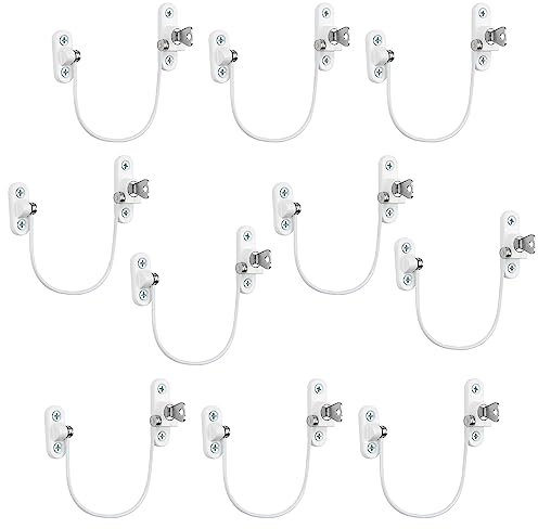 10Pcs Window Restrictor Locks for Kids Window Restrictors UPVC Baby Security Window Locks with Screws Keys for Baby Child Children Safety, Window Locks Door Locks for Home Public School and Commercial