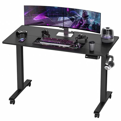 BEXEVUE Escritorio Elevable Eléctrico - 120x60 cm Ergonómico Escritorio de Pie Ajustable en Altura con Tablero Arné de Cable, 3 Funciones Memoria y Anticolisión, Mesa Ordenador Gaming, Standing Desk