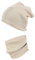 TupTam Mütze und Schal Kinder Set – Weiches Schal Mütze Set Kinder für Herbst und Winter, Farbe: Rippstoff Beige, Größe: 56-62