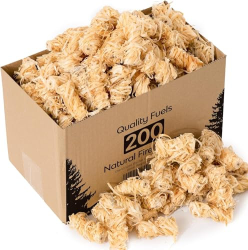 Neviland Natural Firelighters, 200 Pack Fire Lighters for Wood Burners, Quick Wood Wax BBQ Fire Starters, Ideal for Stoves, Barbecue, Fire Pit, Pizza Oven