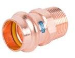 HS-Pressfittin1 Stück Pressfittings Kupfer Übergang mit Aussengewinde 22 x 1/2 Zoll- 1 Produkt für Gas Trinkwasser und Heizung - V Kontur(Press) …