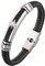 Wycian Armband Edelstahl, Armband Frauen Sechseckiger Stern-Lederarmreif Silber 20.5CM Rostfreier Stahl für Männer Frauen