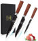 ChefHoablorn Set di blocchi coltelli Universal Round Knife Set di coltelli da cucina professionali in acciaio inossidabile ad alto tenore di carbonio, set di coltelli da chef ultra affilati 3 pezzi