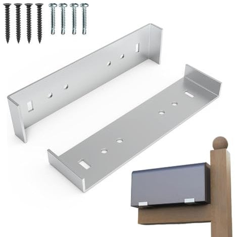 Lnhgh Supporto per il montaggio della cassetta postale, 2 pezzi, robusto supporto per il montaggio della cassetta delle lettere in alluminio, supporto multifunzione argentato, facile da installare