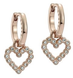 Ted Baker Amora Kristall-Ohrringe für Damen, Halo-Herz, Huggie, Messing, Kristall