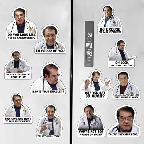 PVC Stickers And Refrigerator Stickers Featuring Dr Nowzaradan Ensures Longevity And Dependable Bond(12pcs)