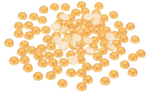 PATIKIL 1500Pcs Flatback Pearls Beads for Crafting, 4mm Half Round Resin Beads Flatback Pearls for Nail Charms Handmade Phone Case Embellishment, Gold Tone