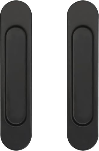 ANBOO Poignée De Porte Coulissante 2pcs 14,8 CM, Poignée Poignee De Baie Vitree Coulissante Auto-Adhésive, Interieur Extérieure Noire, Convient Pour Armoires, Fenêtres,Portes Coulissantes