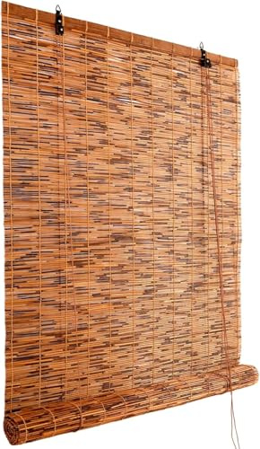 Store enrouleur en bambou - 60 x 170 cm (largeur x hauteur) - Protection contre les regards indiscrets et protection solaire - Pour fenêtre, porte, balcon et jardin - Store fait à la main en roseau