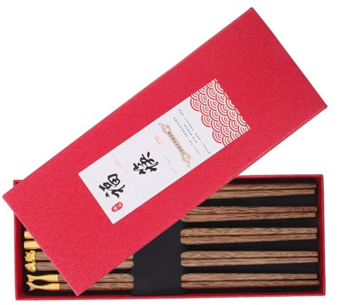 Cabilock Juego De 5 Palillos Chinos Reutilizables Palillos De Madera Duraderos Ideales Para Bodas y Eventos