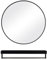 pobowlgarls Round Mirror Self Adhesive Frameless HD Glass Modern with Black Brushed Metal Frame for Bathroom, Living Room, Entrance Wall Decoration (40 x 40)