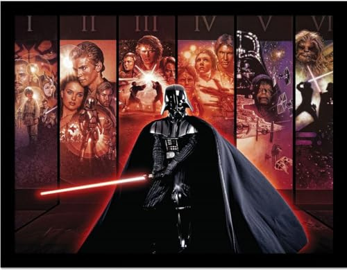 STAR WARS Darth Vader Montage gedrucktes, gerahmtes Poster, 35 x 1,7 x 45 cm, mehrfarbig