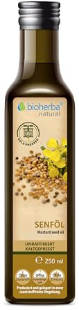 Senföl 250 ml – Natürliches, kaltgepresstes Öl aus Senfsamen | Reich an Vitaminen & Mineralstoffen | Für Küche & äußere Anwendung | Von BIOHERBA