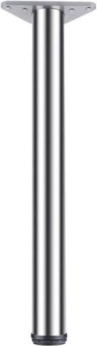 Pieds de meubles réglables en acier inoxydable de 100 cm, pieds de table cylindriques en métal pour cuisine, bureau, établi avec vis, design durable et élégant