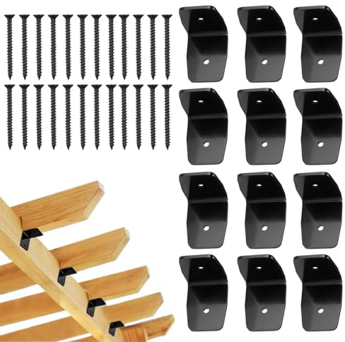 Conectores de techo de acero galvanizado, soportes de esquina de clip de techo, viga de madera, abrazaderas de viga, perchas de madera negras, soportes de viga para pérgola, cobertizo, cenador