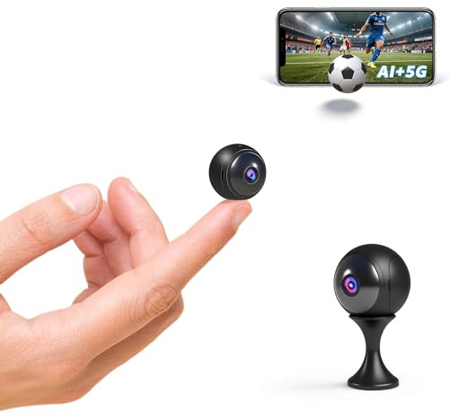 Mini Kamera, 4K HD WLAN Überwachungskamera Innen WiFi Kamera Live Übertragung Handy APP Für Micro Camera Indoor Mit Akku Kompakte Kleine Sicherheitskamera mit Bewegungsmelder/Nachtsich (2.4G&5G)