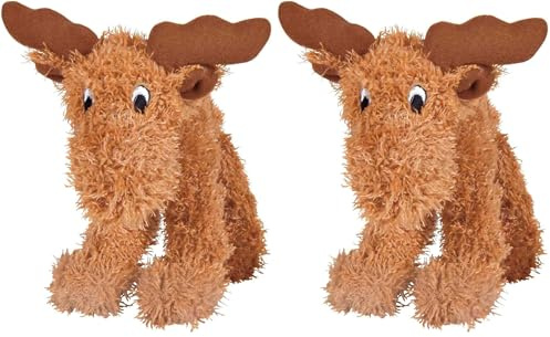 TRIXIE Elch-Plüschtier - kuscheliges Hundespielzeug aus weichem Plüsch für Haustiere - Robustes Hundspielzeug, 15 cm - Elch als Kuscheltier für kleine & große Vierbeiner - 35751 (Packung mit 2)