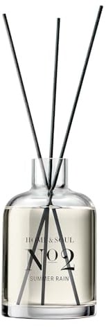 BUTLERS Raumduft 250 ml Summer Rain No. 2 - HOME & SOUL - Diffusor mit Rattan Duftstäbchen für ätherische Öle | Deko Badezimmer & Raumerfrischer für Büro | Raumparfum für die Wohnung