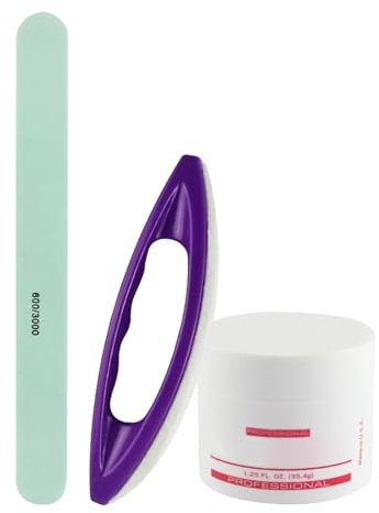 Nail Buffer and Shine Kit - Professional Buffing Cream, 1 Piece Buffer for Natural Nails, High Gloss Wax Paste with Soft Block, Manicure Gear, Pedicure Set for Salons and Home Beginners
