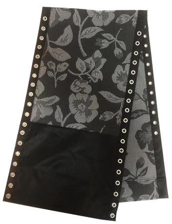 BOKIOESDE Ersatzbezug für Gartenstühle aus strapazierfähigem Stoff. Bequeme und kühle Sitzgelegenheiten für klappbare Gartenstühle, schwarzer Blumendruck, 160 x 43 cm