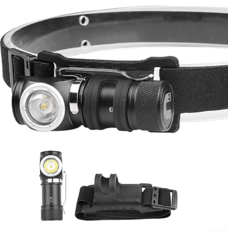 Torcia compatta Cyclops con clip per cappello, torcia da testa ricaricabile da 600 lumen, 3 modalità di strobo alto e basso, luce in alluminio resistente all'acqua IPX4 per corsa notturna, campeggio