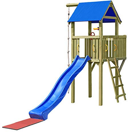 Gartenpirat Spielturm Eroberer 118x118x350 cm mit Rutsche 300 cm TÜV
