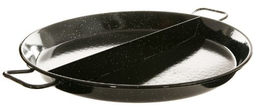 Garcima La Ideal_Enamelled Multigusto-Paellera con 2 Compartimentos, 50 cm, Acero, Negro, 4