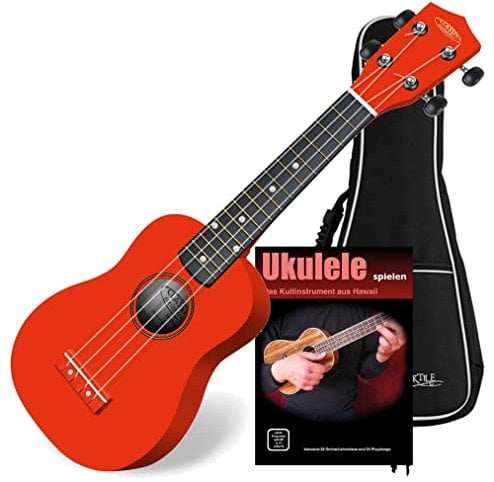 Classic Cantabile US-100 RD Sopran-Ukulele Rot Set inkl. Tasche + Lernheft