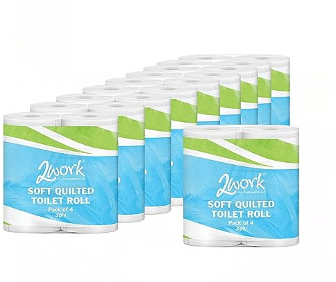 2Work Luxury 3-Ply Quilted Toilet Roll 170 Sheets (Pack of 40) TQ4Pk